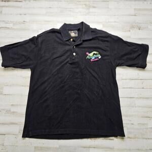 Jimmy Buffett Margaritaville Polo Shirt Black Golf Parrot Head Orlando FL Men SM